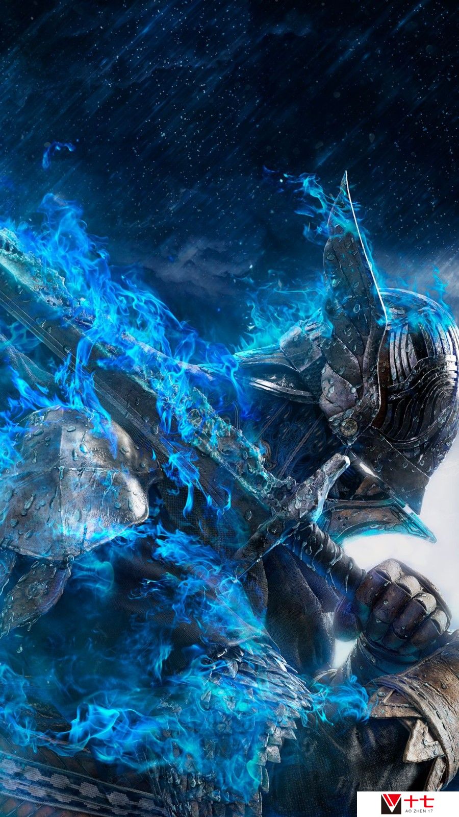 《艾尔登法环：黑夜君临》壁纸 蓝焰缠身超酷帅